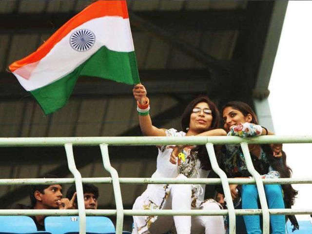 Cricket lovers of Andhra Pradesh during the 2nd ODI between India and West Indies at Dr YS Rajasekhara Reddy Cricket Stadium.