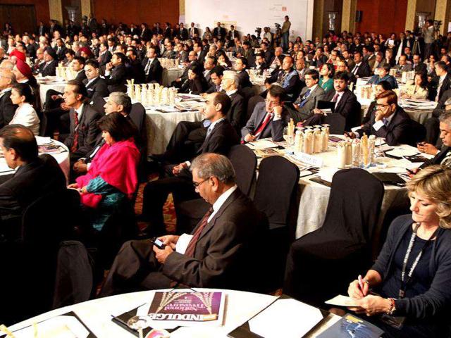 Delegates attend Dr Kaushik Basu's session during the HT Leadership Summit 2011 at The Taj Palace Hotel in New Delhi. HT Photo RajKRaj