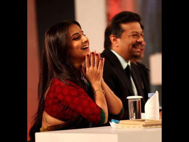 Vidya Balan speaks at HT Leadership Summit. (HT Photo/Ajay Aggarwal)