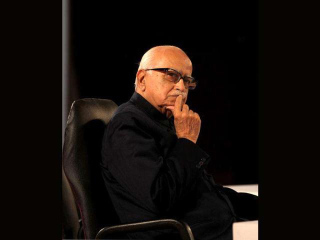 Senior BJP leader LK Advani ponders over a point during a session at the HT Leadership Summit 2011 in New Delhi. HT Photo by Sanjeev Verma