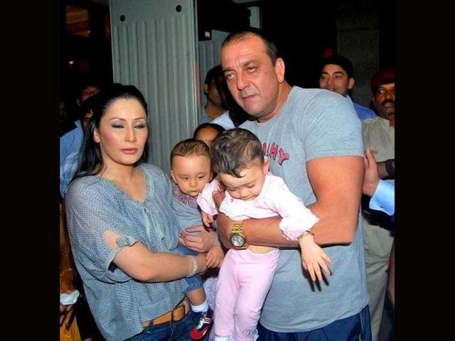 Sanjay and Maanyata with their twins.