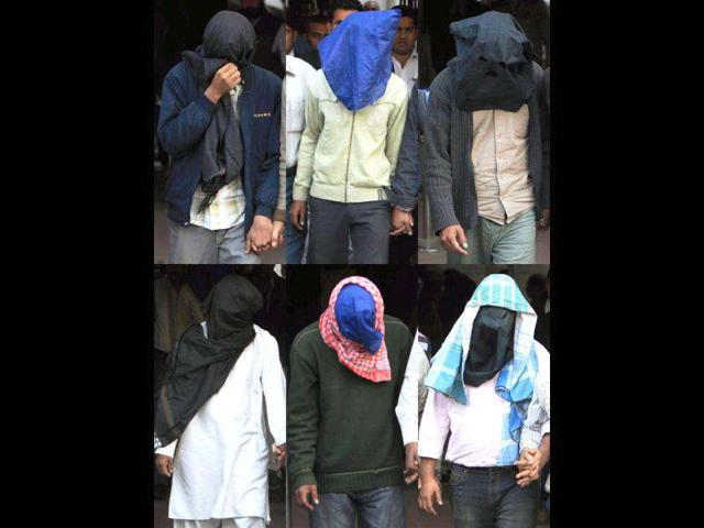 Six-suspected-Indian-Mujahideen-operatives-allegedly-involved-in-various-blasts-across-India-being-produced-in-a-court-in-New-Delhi Six-suspected-Indian-Mujahideen-operatives-allegedly-involved-in-various-blasts-across-India-being-produced-in-a-court-in-New-Delhi