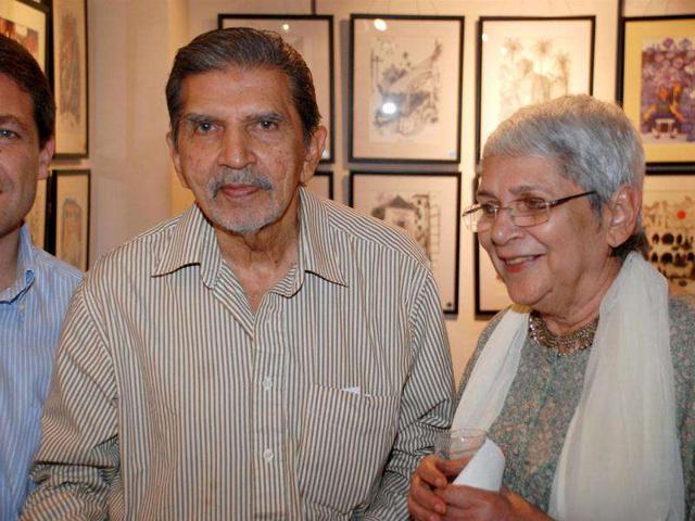 Mario Miranda with his wife Habiba.