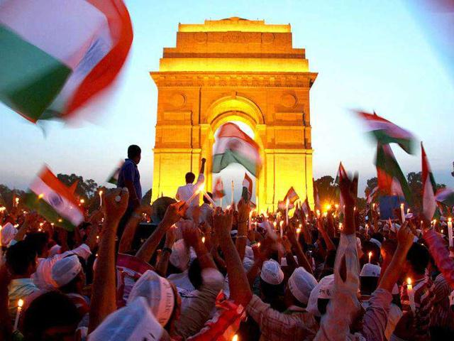India Against Corruption: The social activist, Anna Hazare, reached Ramlila Maidan in New Delhi from Tihar Jail on 19th August this year to continue his fast against corruption, nation-wide support poured in for him. Reuters Photo