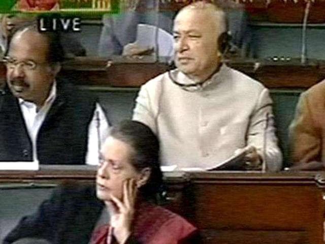 TV grab shows UPA chairperson Sonia Gandhi along with MPs in the Lok Sabha after the Lokpal Bill was introduced, in New Delhi.