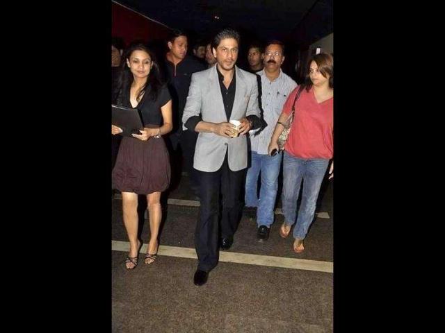 Shah Rukh arrives for the launch.