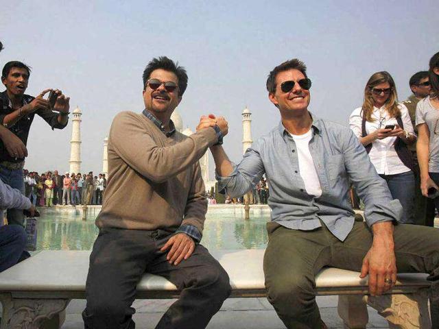 Tom Cruise came to India for promoting Mission Impossible 4, that also stars Anil Kapoor. Cruise-Anil posing together in the backdrop of Taj Mahal would be a memory to cherish.