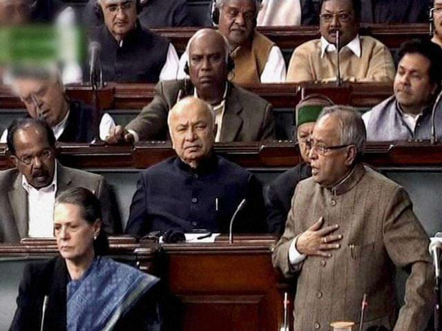 TV grab of Union finance minister Pranab Mukherjee as he speaks during the discussion on lokpal bill in Lok Sabha in New Delhi. PTI