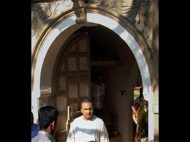 Industrialist Anil Ambani in his hometown Chorwad. PTI