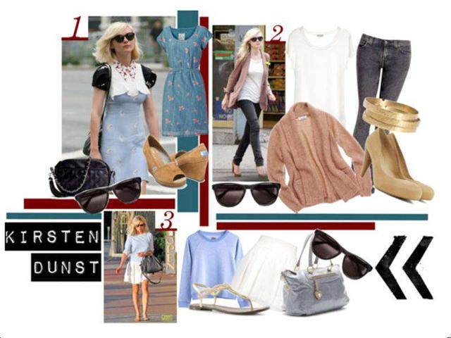 Baby Blue: Fat Face dress, Madewell cardigan, Reiss T-shirt, sweater from weekday.com, jeans from my-wardrobe.com, pleated skirt from farfetch.com, Miu Miu handbag, Poppie Jones quilted shoulder bag, Oliver Peoples sunglasses, Jigsaw bangles, wedges from toms.com, sandals from dsw.com, Vic By Vic Matie high heels.