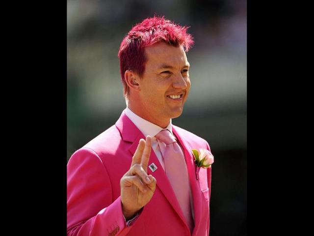 Australian-cricketer-Brett-Lee-wears-all-pink-during-a-promotional-day-to-aid-the-McGrath-Foundation-which-funds-McGrath-Breast-Care-Nurses-in-communities-across-Australia-on-day-three-of-the-second-cricket-Test-between-India-and-Australia-at-the-Sydney-Cricket-Ground-AFP-photo-Greg-WOOD