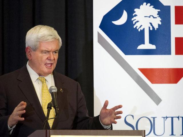 Republican presidential hopeful former House Speaker Newt Gingrich addresses the South Carolina Chamber of Commerce in Columbia, South Carolina, in advance of this weekend's January 21, 2012 Republican presidential primary. AFP Photo/Paul J Richards