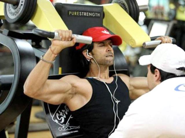 It's easy to gain weight, but tough to shed it. Hrithik Roshan working out hard.