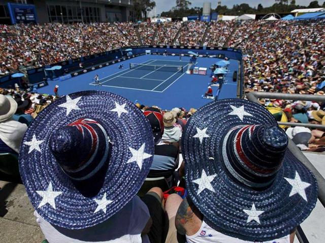 Fans watch a match during the second day of the Australian Open tennis tournament in Melbourne. Reuters/Mark Blinch