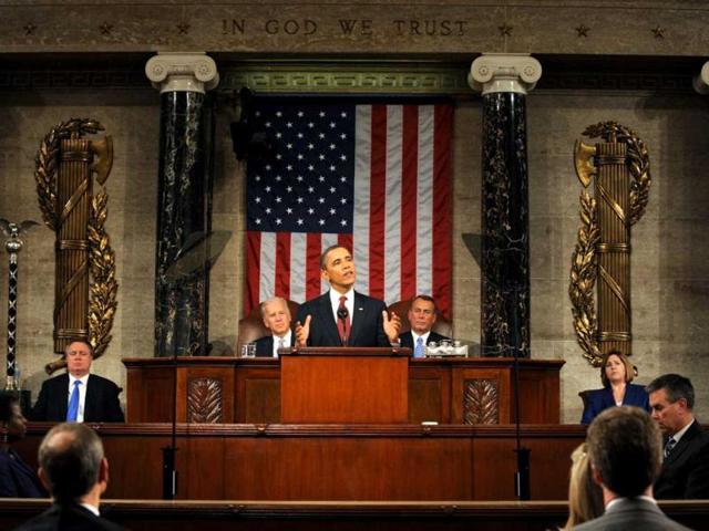 US President Barack Obama delivers his State of the Union address to a joint session of Congress on Capitol Hill in Washington. Reuters Photo/Saul Loeb