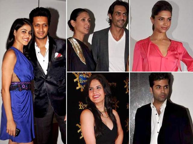 Ritiesh and Genelia looked visibly excited at their pre-wedding bash thrown by friend Sajid Nadiadwala. Many Bollywood celebs graced the event and blessed the couple. Here's a look at the party album.