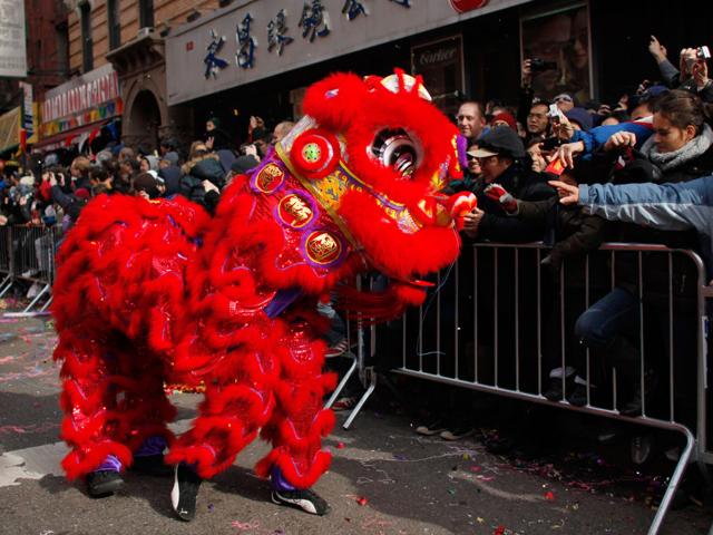 People attend a Chinese New Year parade at Chinatown in New York. (REUTERS/Eduardo Munoz)