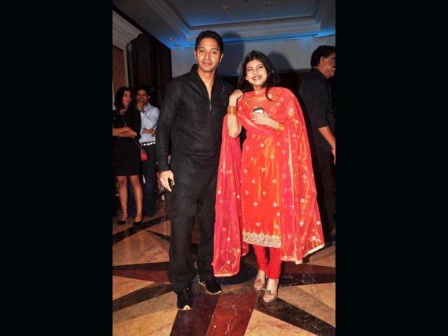 Actor Shreyas Talpade with wife Deepti.