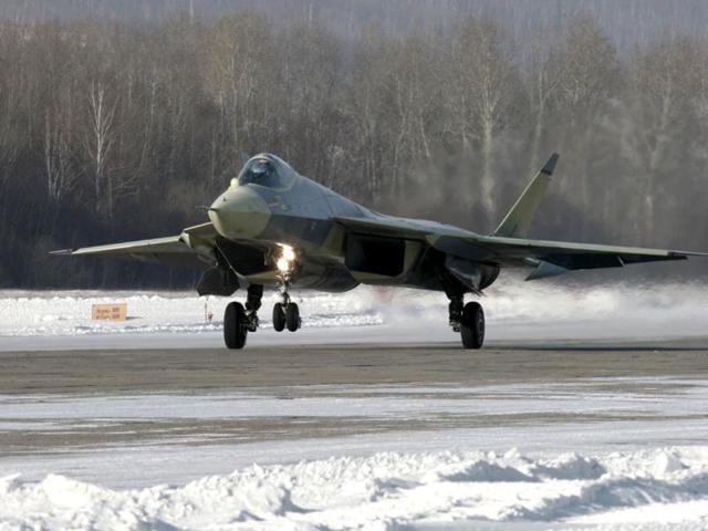 India is jointly developing a stealth fighter with Russia, to be based on United Aircraft Corp's Sukhoi T-50 platform. In this file picture, a Russian Sukhoi T-50 fighter lands at an airfield of the Sukhoi aircraft manufacturing plant in Komsomolsk.