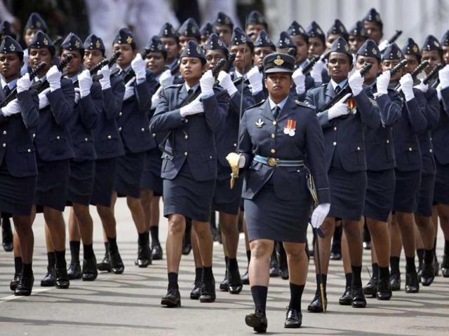 Sri Lankan Air Force women soldiers march during a parade celebrating Sri Lanka's 64th Independence Day, marking the country's independence from British colonial rule in 1948, in Anuradhapura, about 80 kilometers (50 miles) north of Colombo, Sri Lanka. AP