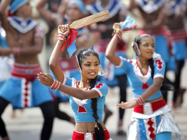 Traditional dancers perform during a parade celebrating Sri Lanka's 64th Independence Day in Anuradhapura, about 80 kilometers (50 miles) north of Colombo, Sri Lanka. AP