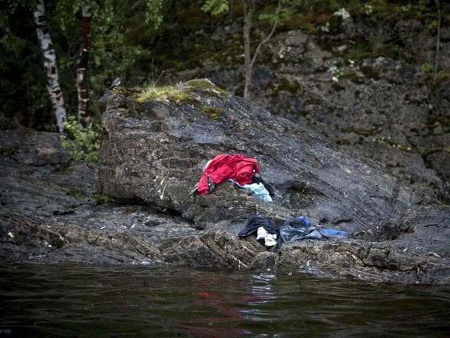 Niclas Hammerstrom of Sweden, a photographer working for Aftonbladet, has won the second prize Spot News Stories with the series "Utoya". Trying to avoid the killers bullets, many people jumped into the cold water in Utoya, Norway. REUTERS/Niclas Hammerstrom