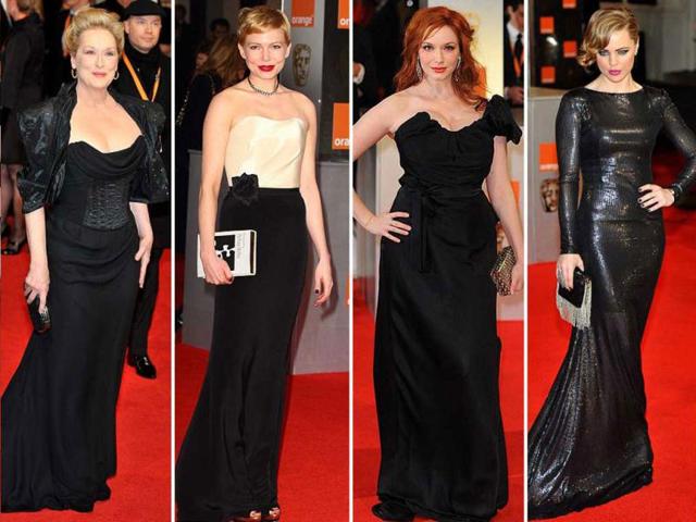 The colour black was more prominent at the red carpet this time as both the actors and actresses preferred to don the colour of night at the BAFTA award ceremony. Take a look.