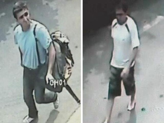 This combination picture shows three men suspected to be involved in three blasts in Bangkok in still images taken from closed-circuit television footage. Reuters/TPBS via Reuters TV