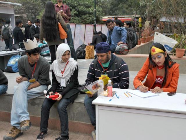 Participants at the 2nd annual Indian Comic Con in Delhi. HT/Divya Jain