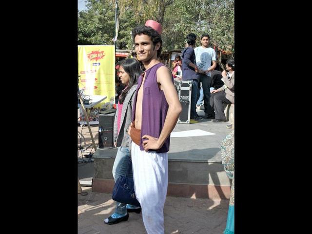 A boy dressed as Disney character Aladdin poses during the 2nd annual Indian Comic Con in Delhi. HT/Divya Jain