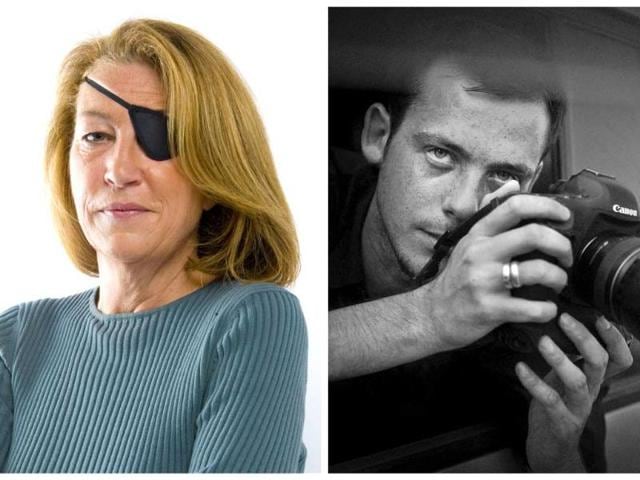 This combo shows a photo of American journalist Marie Colvin, left, and one of French photographer Remi Ochlik. The two journalists were killed by Syrian government shelling of the opposition stronghold of Homs, France's government said. AP photo