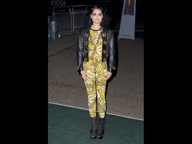 British singer Jessie J arrives for the Brit Awards.