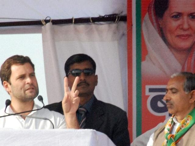 Congress general secretary Rahul Gandhi addresses an election rally at Muradnagar, Gaziabad in Uttar Pradesh . PTI Photo