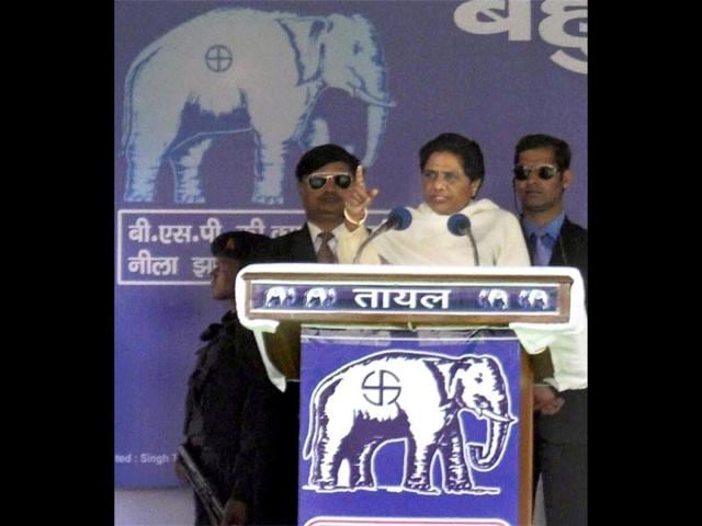 Uttar-Pradesh-chief-minister-and-BSP-supremo-Mayawati-speaks-during-an-election-rally-in-Moradabad-PTI-Photo