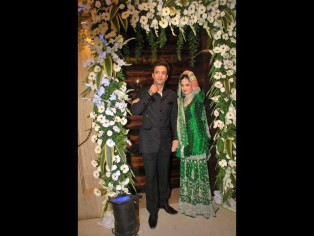 Aamir and Sanjeeda at their nikaah.