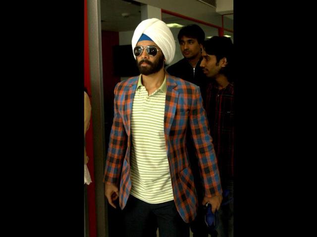 Bollywood actor Tusshar Kapoor dressed as a Sikh at HT House in New Delhi on Saturday. (Photo: Arijit Sen)