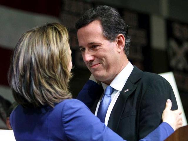 Republican-presidential-candidate-former-Pennsylvania-senator-Rick-Santorum-right-celebrates-with-his-wife-Karen-at-his-election-night-rally-at-Steubenville-High-School-in-Ohio-AP-Eric-Gay Republican-presidential-candidate-former-Pennsylvania-senator-Rick-Santorum-right-celebrates-with-his-wife-Karen-at-his-election-night-rally-at-Steubenville-High-School-in-Ohio-AP-Eric-Gay