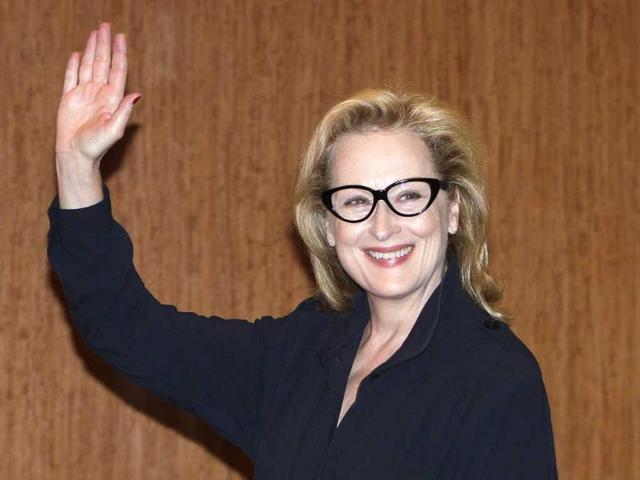 Actress Meryl Streep waves during a press conference to promote her movie The Iron Lady in Tokyo, Japan. AP/Shizuo Kambayashi
