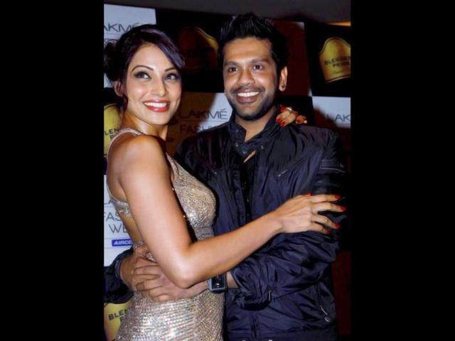 Bipasha Basu during the show of designer Rocky S at the Lakme Fashion Week in Mumbai on Tuesday. (PTI Photo)