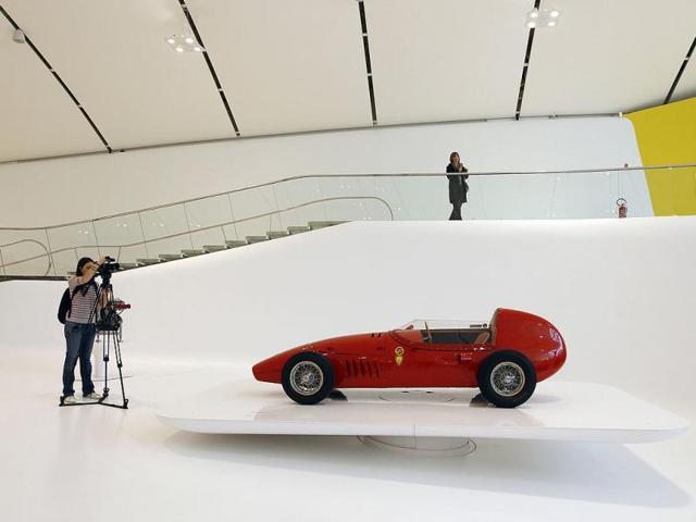A 1961 Stanguellini Junior is pictured at the Casa Enzo Ferrari museum during a media preview in Modena. (Reuters/Alessandro Bianchi)