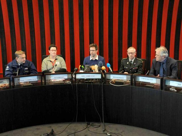 Belgium officials take part in a press conference at the Lommel City Hall, in Lommel. Twenty-eight people were killed when a coach packed with schoolchildren crashed in southern Switzerland as they returned to Belgium from a skiing holiday, Swiss police said. Twenty-two children were killed in the accident, which happened when the bus inexplicably swerved and hit a concrete wall while travelling through a tunnel late on March 13.(AFP Photo) Belgium officials take part in a press conference at the Lommel City Hall, in Lommel. Twenty-eight people were killed when a coach packed with schoolchildren crashed in southern Switzerland as they returned to Belgium from a skiing holiday, Swiss police said. Twenty-two children were killed in the accident, which happened when the bus inexplicably swerved and hit a concrete wall while travelling through a tunnel late on March 13.(AFP Photo)