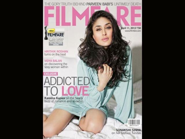 Kareena Kapoor looks pretty in her out of the bed pose on the cover of Filmfare.