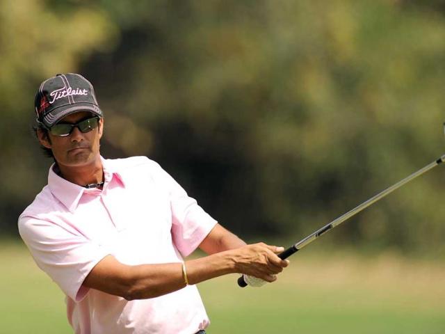 Digvijay Singh during the 300,000 $Asian Tour Panasonic Open India at the Delhi Golf Club. AFP/Khalid Redza