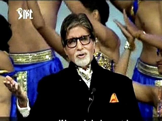 Megastar Amitabh Bachchan recites a poem on cricket during the opening ceremony of the 5th edition of Indian Premier League in Chennai. PTI/TV grab