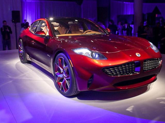 The Fisker automotive electric Atlantic sedan is seen during its unveiling ahead of the 2012 International Auto Show in New York. Reuters/Allison Joyce