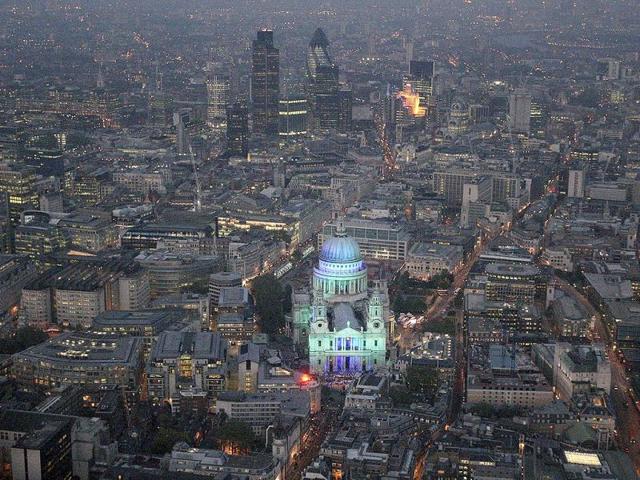 An aerial view of St Paul's Cathedral during the City Salute pageant in central London. Reuters/Peter Macdiarmid/Pool, Files