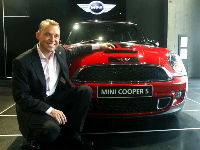 Andreas Schaaf, President of BMW group India, poses for a photograph during the launch of Mini Cooper S, in Mumbai, India, Thursday, April 5, 2012. Different models of the car will retail in India for approximately $50,000-$70,500. (AP Photo)