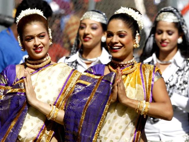 Pune Warriors cheergirls during their match against Mumbai Indians at Wankhede Stadium. HT/Kunal Patil