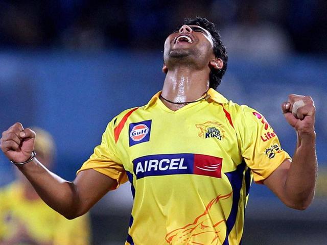 Chennai Super Kings RA Jadeja celebrates during their IPL-5 match in Visakhapatnam. (PTI Photo by Ashok Bhaumik)