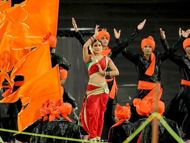 Priyanka Chopra in a Marathi attire performs during the event. (AFP Photo)